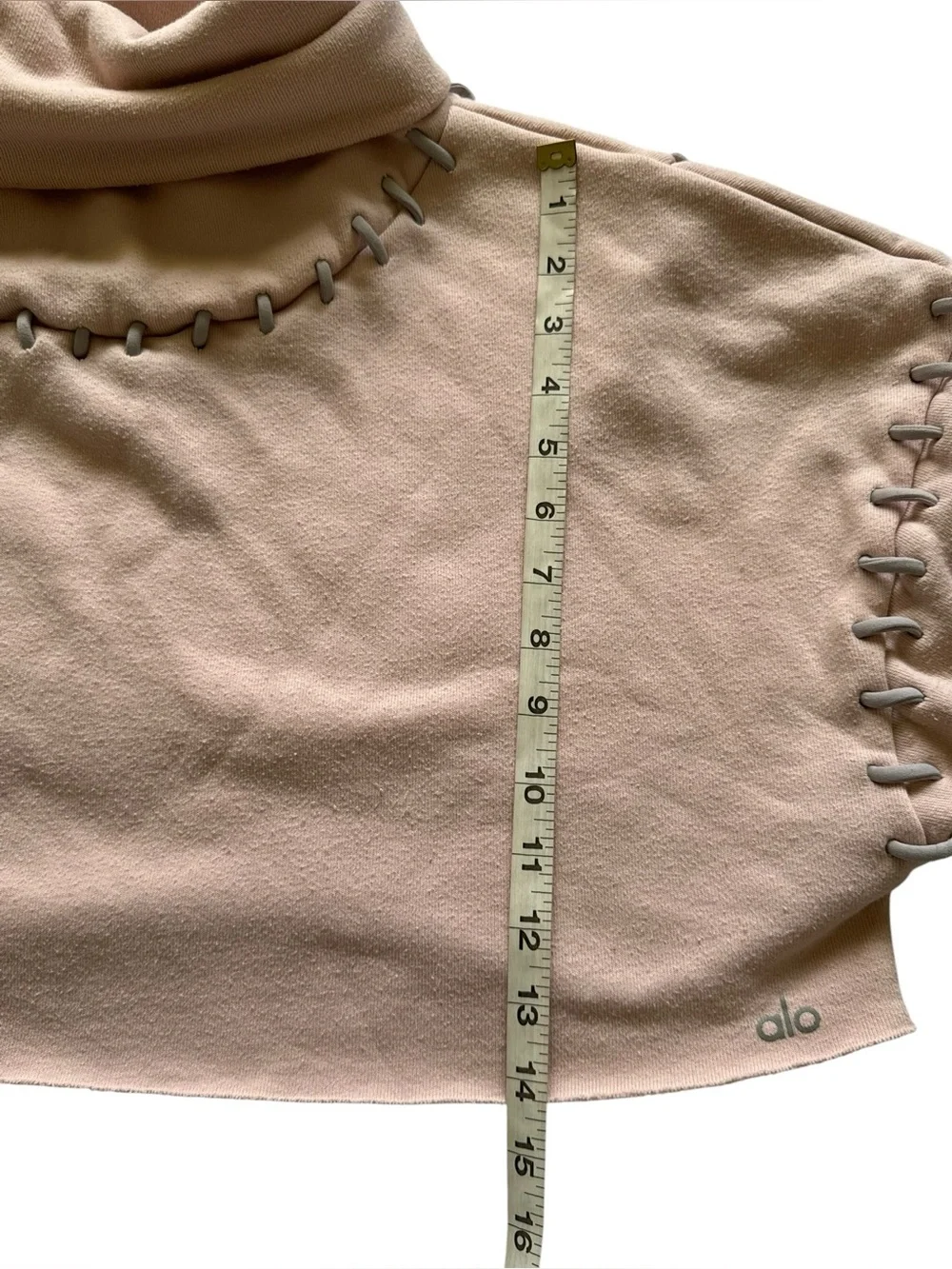 Alo Yoga Splice Rosewater Pink Cropped Sweatshirt Size Large **FAIR**